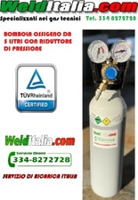 BOMBOLA OSSIGENO 7 LITRI 200 BAR CON RIDUTTORE PRESSIONE GIA' CARICA