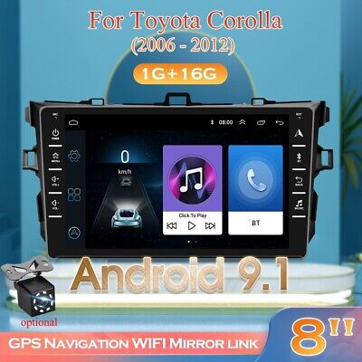 For Toyota Corolla 06-12 9" Android 9.1 Radio Stereo GPS MP5 Navi Wifi 1GB+16GB 