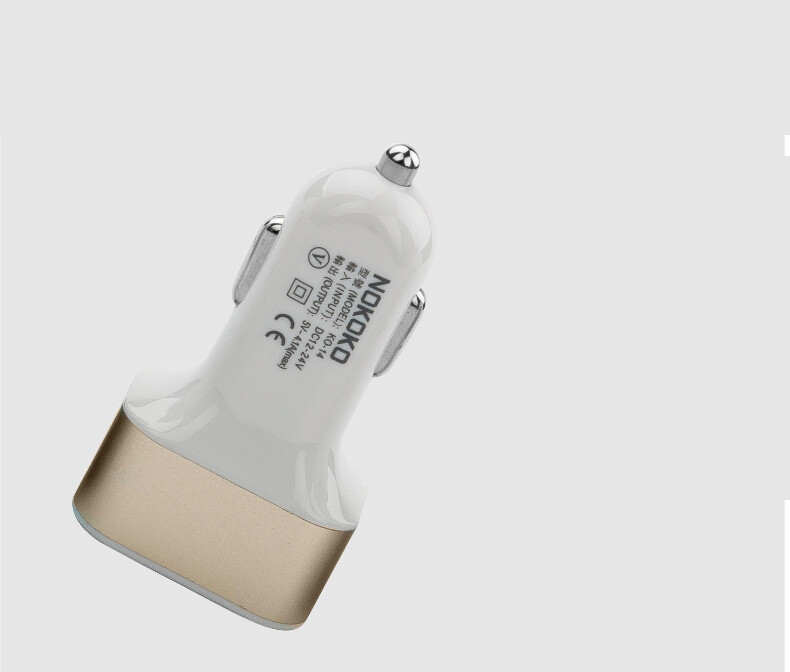 12-24V Input Car Charger Charger Adapter White Three USB Ports For Phone iPad