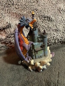 Vintage Dragon Statue Mini Figurine Purple Castle