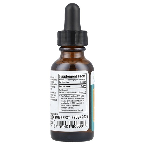Pure Planet Fulvic Zeolite 1 fl oz 30 ml Gluten-Free, Vegan - Picture 2 of 3