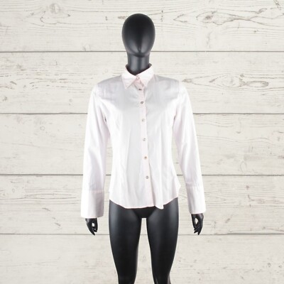 PIRO by Klaus Berggreen Damen Rosa Langarm Boho Shirt Baumwolle Italienisch L