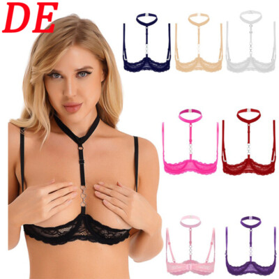 Damen Bra Ouvert BH Offene Brusts Push-Up Unterbrust Bras Sexy Erotik Reizwäsche
