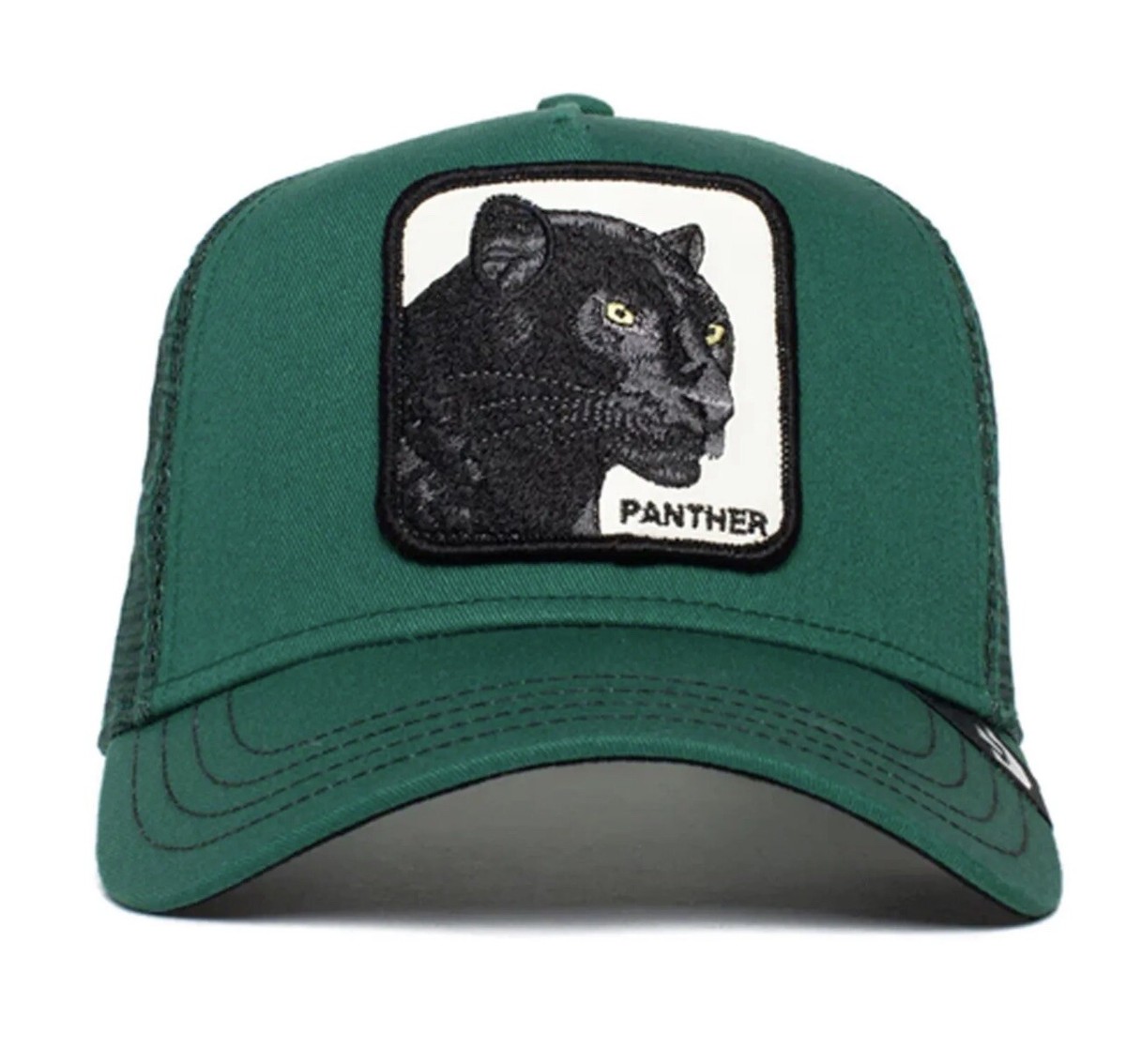 Goorin Bros Animal Farm Trucker Baseball Snapback Hat Cap Black Panther  Green