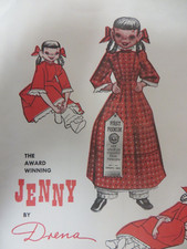 Vintage Mail Order JENNY BY DRENA DOLL & CLOTHES Sewing Pattern UNCUT