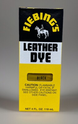 Fiebing's Leather Dye with Applicator for Shoes Boots Bags - Black  4oz