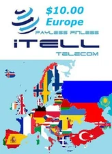 $10 Europe calling card No Expiration & Rewards with Each Recharge.