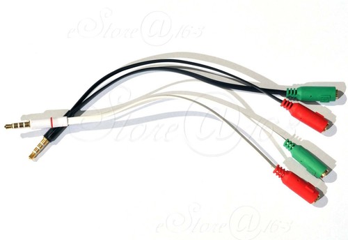 2x /Lot 3.5mm Jack 1To2 Mic/Headphone Splitter Adapter For iPhone Android Mobile - Picture 3 of 10