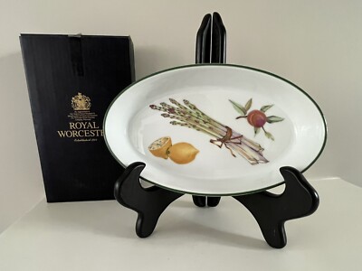 Royal Worcester Evesham Vale 10-1/2'' Oval Baking Dish | Asparagus~Lemon/NIB