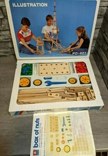Vintage Rare POLO BOX of NUTS Wooden Building Construction Toy Set PO-807 B