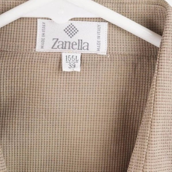 Camisa de vestir Zanella para hombre con botones talla 15,5-32 hecha en Italia calce largo Foto 3 de 4