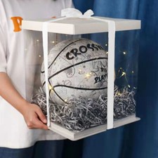 Acrylic Dessert Box - Transparent Gift Packaging with Ribbon for Cake Display