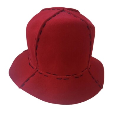 Dark RED 100% Wool Bucket HAT Made in Italy Alessandra Bacci