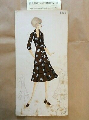 41 Ra Bozzetto Figurino Moda Croquis De Mode La Pierre N 1274 Anni 70 Ebay