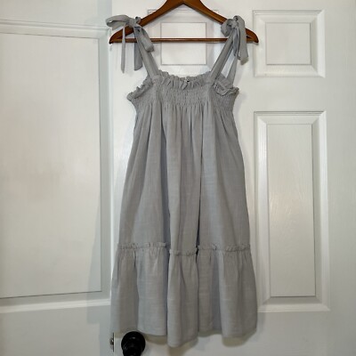 Crescent Baby Doll Boho Western Sleeveless Linen Blend Dress Womens Small |  eBay