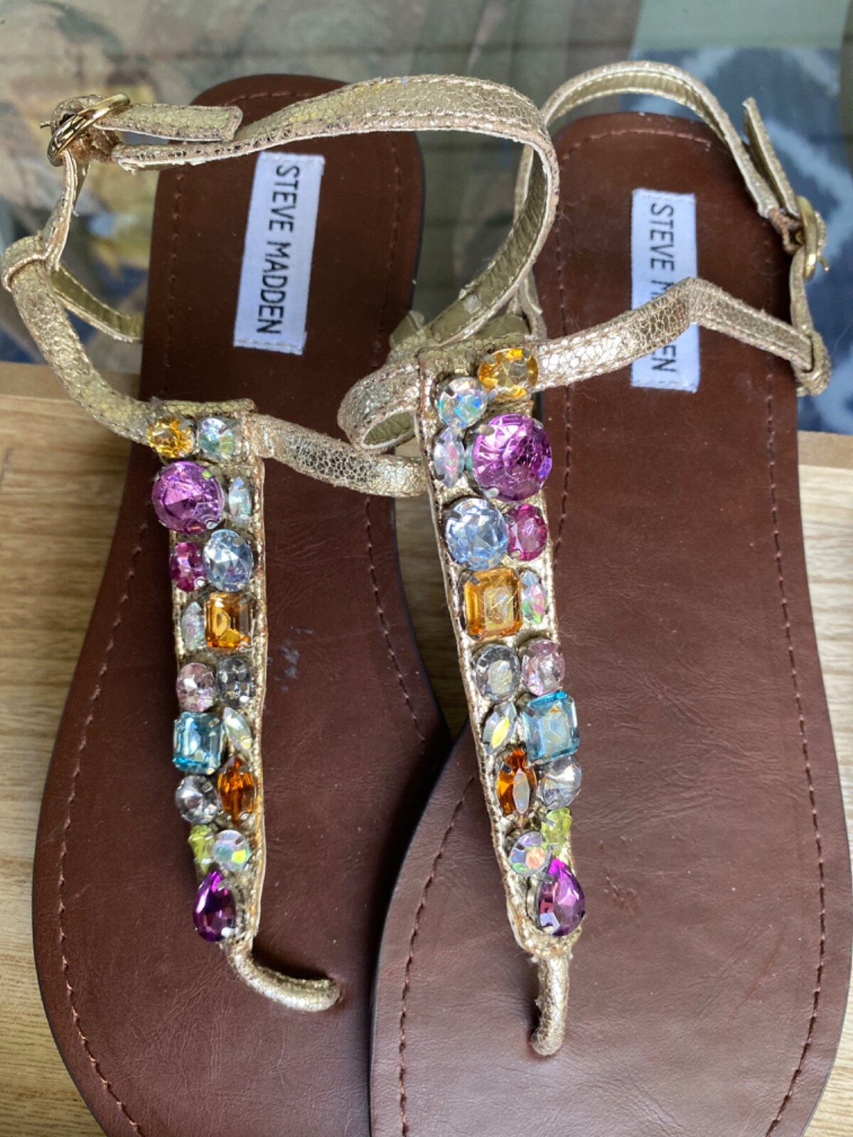 lotto di 2 sandali Steve Madden taglia 10 perline e strass sfarz