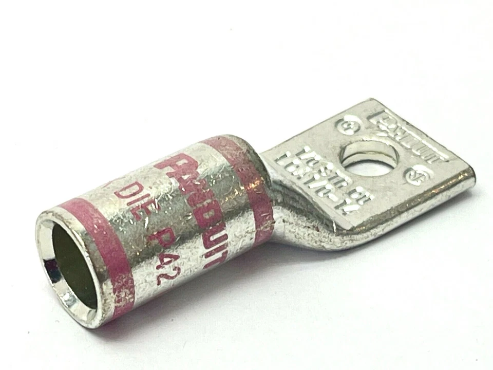 Panduit LCA1/0-14-X Copper Lug Standard Barrel One Hole #1/0 AWG BOX OF 10 - Image 3 of 4