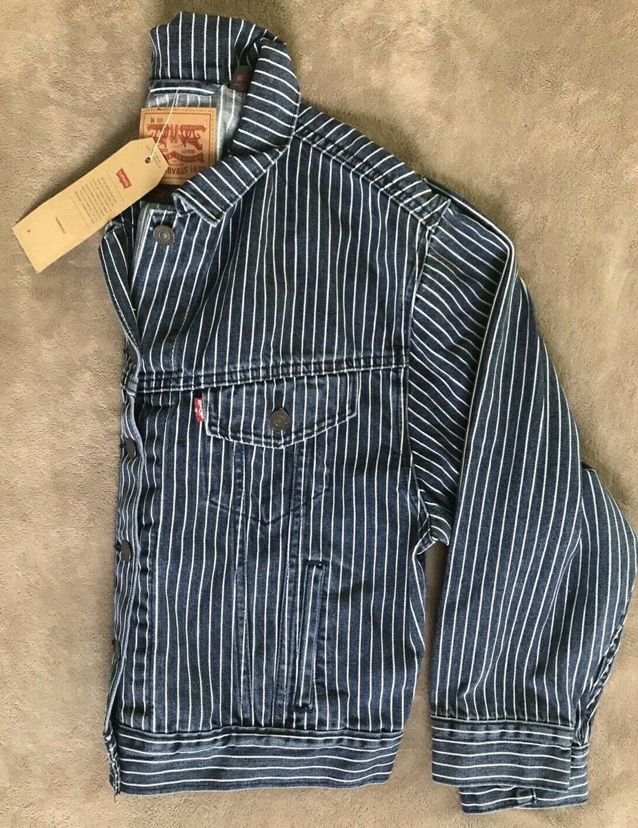 LEVIS x STRANGER THINGS Trucker Jean Jacket Pinstripe Slouchy