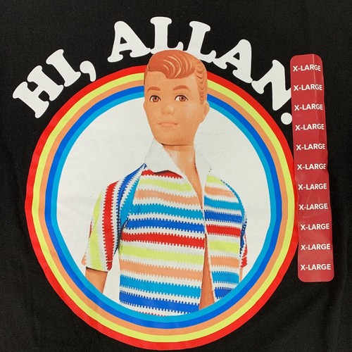 Barbie Women's Top XL Short Sleeve Hi Allan Graphic Tee T Shirt Black XL - Picture 7 of 8