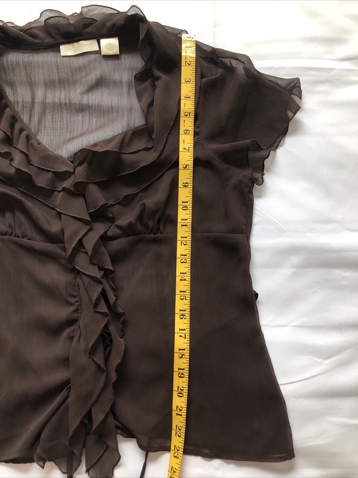 Women's Top HEIRLOOM LIMITED Brown Chiffon w/Cami… - image 8