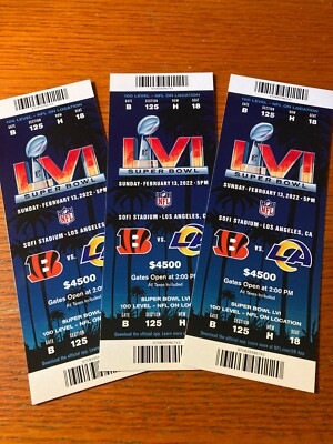 Super Bowl LVI 56 COMMEMORATIVE Ticket -- Buy 1 Get 1 FREE! -- WR