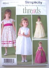 Girls Special Occasions bridal dresses Pattern 4647 size 3 4 5 6 UNCUT