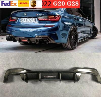 Fits For 19-22 BMW G20 M340i M Performance Rear Bumper Lip Diffuser Carbon Fiber