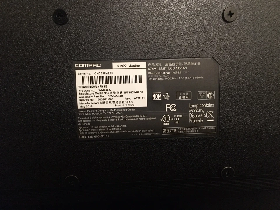 Compaq - Model WM766A, LCD Widescreen Monitor - Image 4 of 4