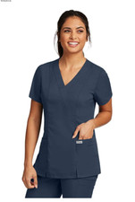 WOMEN Barco Grey ANATOMY SCRUB TOP GRANITE/DARK GREY SIZE XS/ EXTRA SMALL