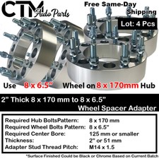 4x 2 Thick 8x170 To 8x6.5 Wheel Adapter Spacer Put 8x6.5 Wheel On Ford Truck 4x 2 Thick 8x170 To 8x6.5 Wheel Adapter Spacer Put 8x6.5 Wheel On Ford Truck
