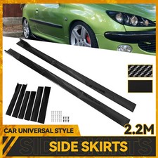 Universal 2.2M 86.6'' Black Side Skirt Extension Rocker Panel Splitter Lip Gloss