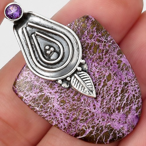 Natural African Amethyst Pendant - 2.41ct Oval 10x8mm Stone In 925 Sterling Silver Celtic Knot Setting - View #6