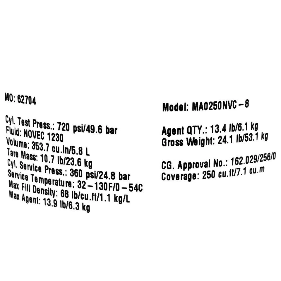 Extintor Fireboy Boat MA0250NVC-8 | Automático/Manual 250 pies cúbicos Foto 4 de 4