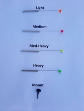 St Croix Legend Style Ice Fishing Glow Spring Bobbers and Mounts