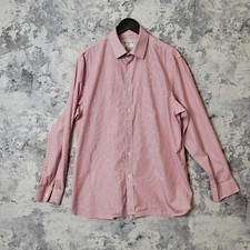 Howick Dress Shirt Mens 16.5 Red Regular Fit Long Sleeve Collared Button Front A