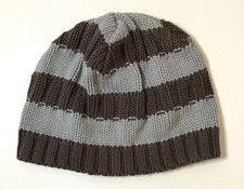 GAP KIDS COTTON KNIT BROWN STRIPE BEANIE HAT UNISEX KIDS BOY GIRL TODDLER 4-5 YO