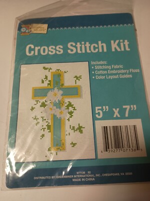 Crafters Square FLORAL CROSS Counted Cross Stitch Kit 5" x 7" F5 | eBay