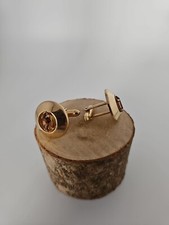 Cuff Links by Swank Gold Tone with Topaze Stone