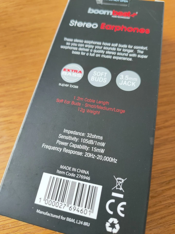 Boom beat Audio Technology in ear earphones wired 3.5mm jack Used, photo 4 of 4