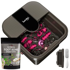 Collapsible Foot Spa Bath with Heat,Bubble,Massage Rollers, Tea Tree Oil Foot...