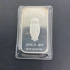 1 oz .999 Fine Silver Bar Vintage Owl Art - Father's Day June 17, 1973