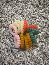 Set of 12 Spiral Coil Hair Ties in Multiple Colors