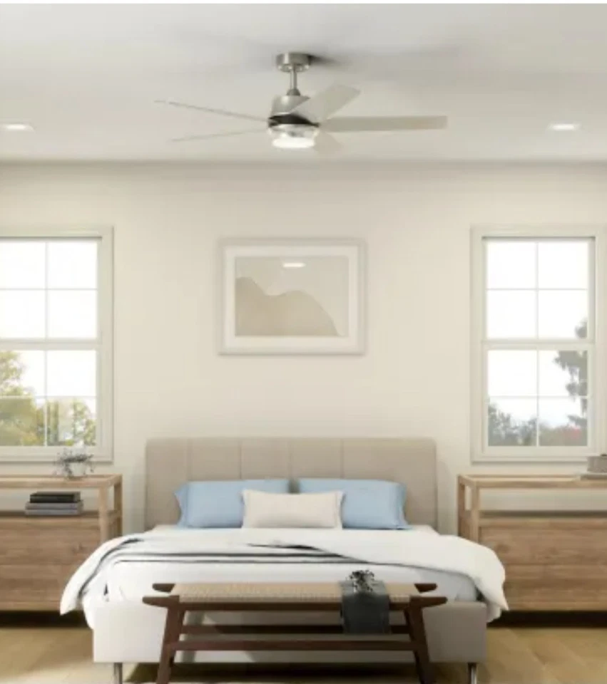 52" LED 3spd Ceiling Fan Satin Black Maeve 300059 SBK Kichler Lighting Fan - Image 3 of 4