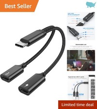2-in-1 USB-C Splitter for Fast Charging Data Transfer - Perfect for Gamers