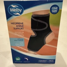 Welby Neoprene Ankle Support NEW Sealed Box Adjustable One Size Muscle Relief