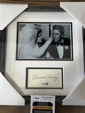 PRISCILLA PRESLEY ACTRESS ELVIS WIFE RARE SIGNED CUT 11x12 CUSTOM FRAME JSA COA