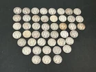 45. Mercury dimes,  various dates, circulated, 90% Silver