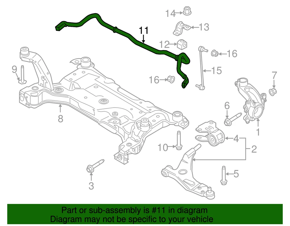 Barra estabilizadora genuina Ford EJ7Z-5482-B Foto 3 de 3