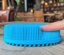Premium Sensory Brush for Kids or Autism,Soft Silicone Body Oval-blue
