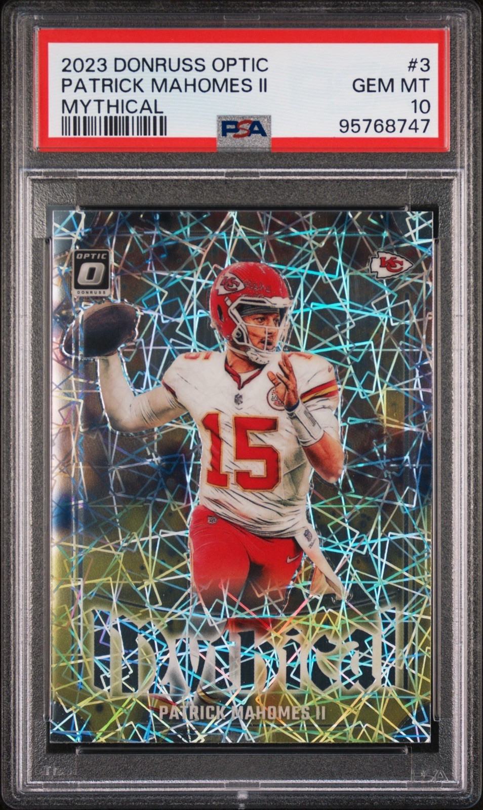 2023 Optic Mythical Mahomes #3 PSA 10 GEM MT Case Hit